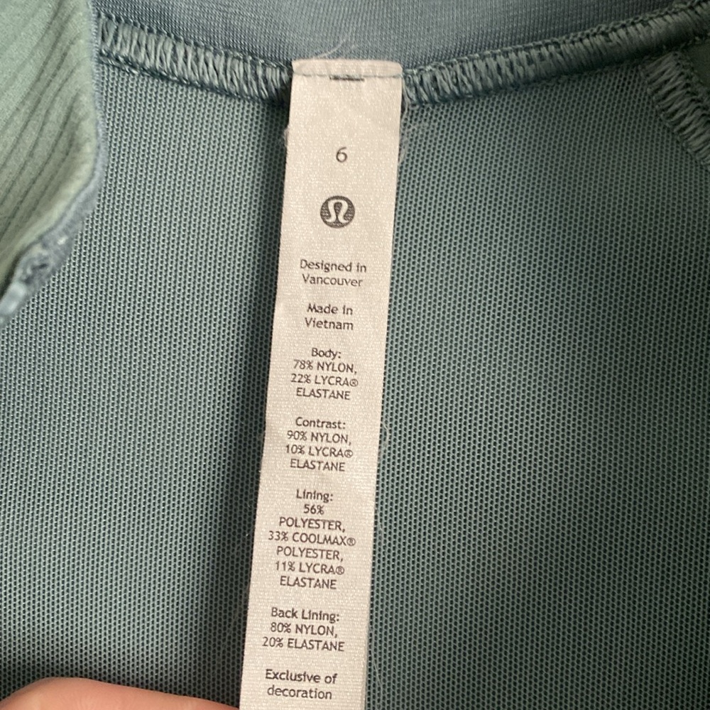 Lululemon Ribbed Cropped Define Jacket | Tidewater Teal | Size 6 - Picture 11 of 12